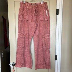 Anthropologie Pink Wide Leg Pants